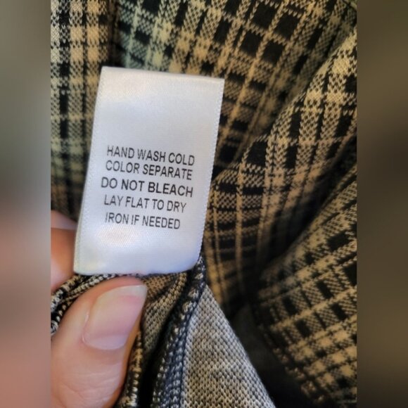 Pink Lily Black Cream Plaid Square Neck Tank Dress - Picture 6 of 6